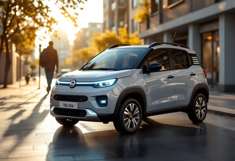Nuova Fiat Panda 2023 in un contesto urbano europeo
