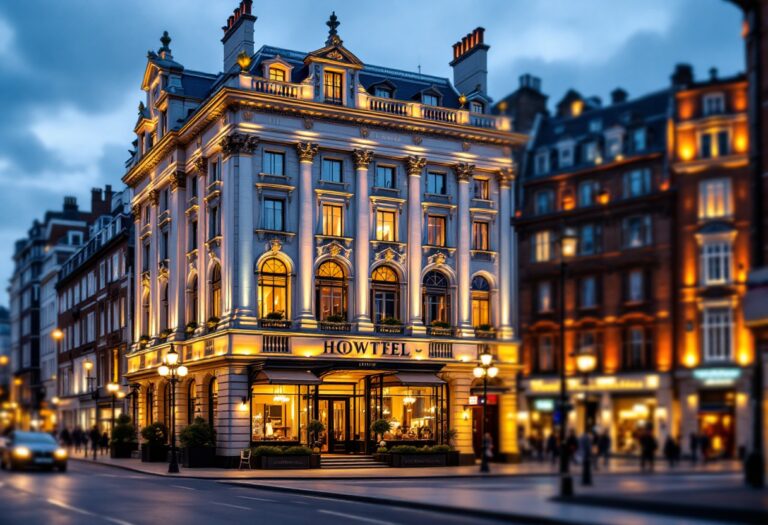 Vista panoramica de un hotel de lujo en Londres