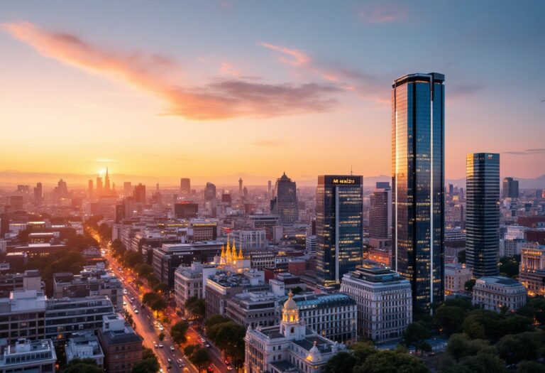 Vista panoramica di Madrid, centro economico europeo