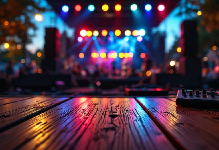 Artista che si esibisce in un concerto emozionante