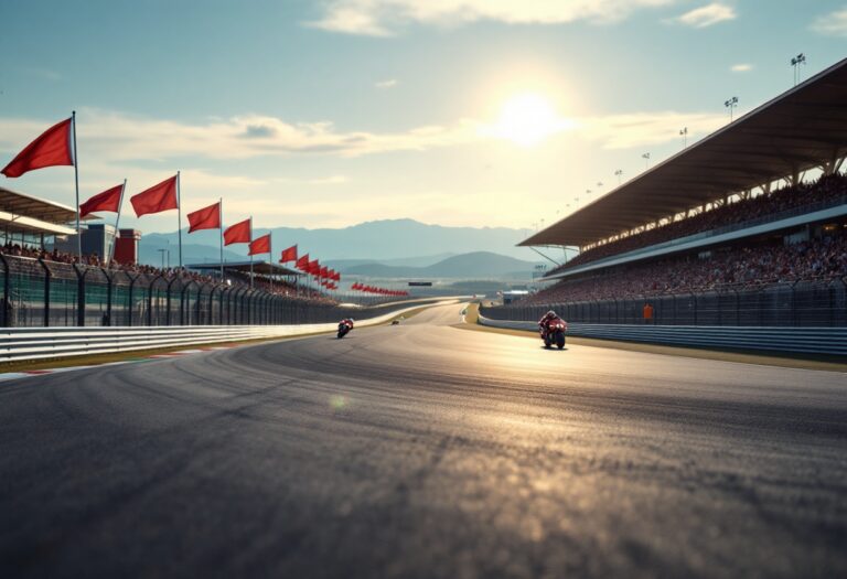 Piloto profesional de MotoGP en acción en la pista