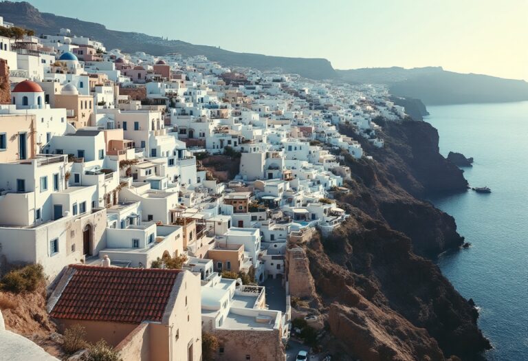 Immagine di evacuazioni a Santorini dopo un terremoto