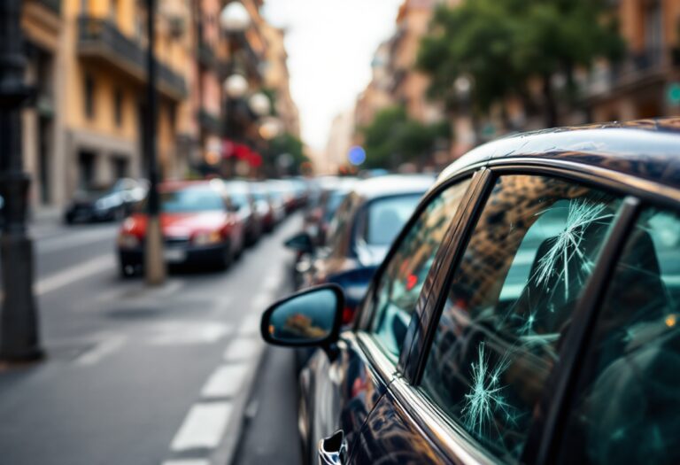 Hombre detenido por vandalismo de coches en Barcelona
