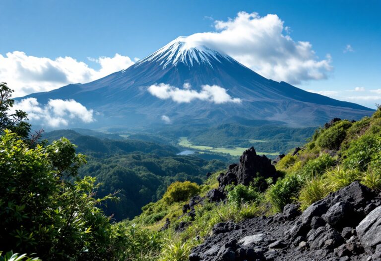 Vista del vulcano Monte Spurr in Alaska