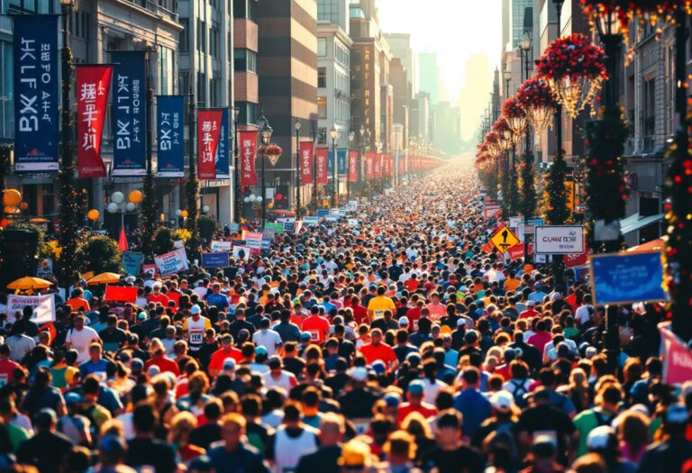 Corridore affronta sfide durante un maratón