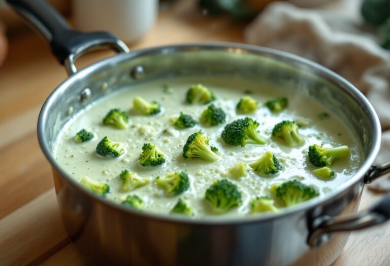 Deliciosa crema de brócoli en un tazón