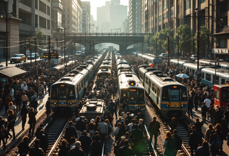 Immagine che rappresenta il caos dei trasporti Rodalies