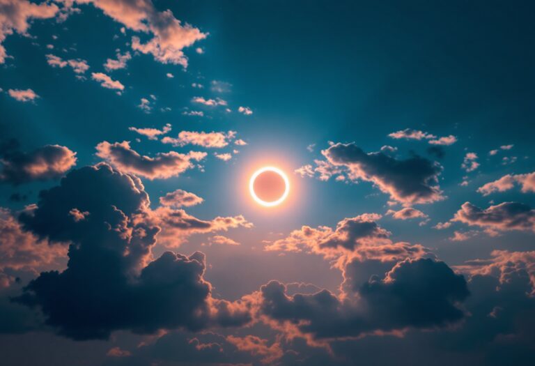 Eclipse solar parcial visto in Spagna con nuvole