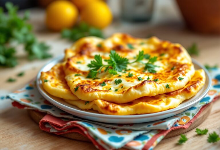 Gofres croccanti al formaggio e aglio pronti da servire