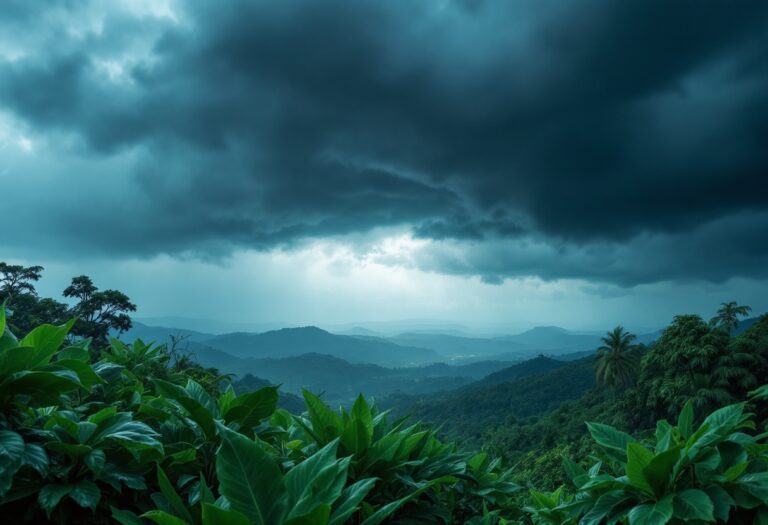 Immagine del temporal che colpisce la gala di Supervivientes