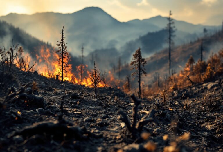 Immagine di incendi forestali in Asturias e Cantabria