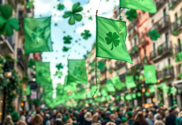 Madrid decorata di verde per il giorno di San Patricio