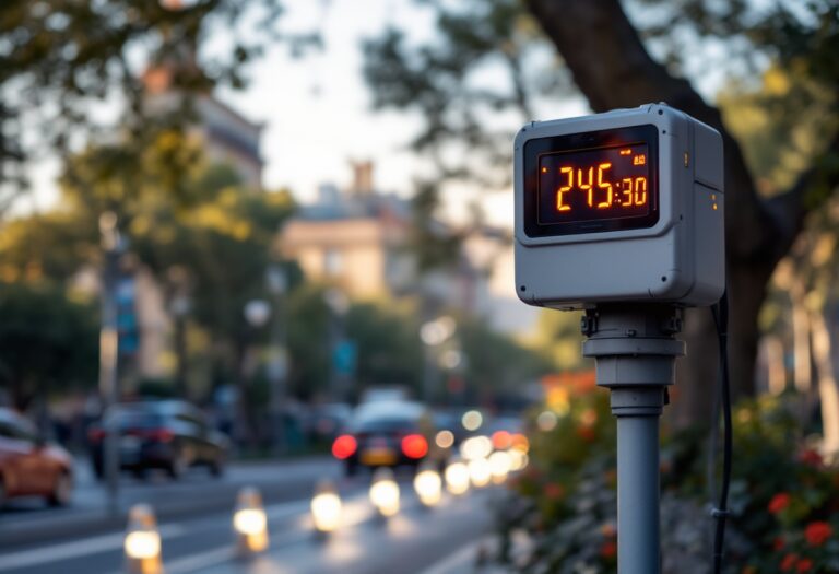 Radares de velocidad instalados en una calle de Barcelona