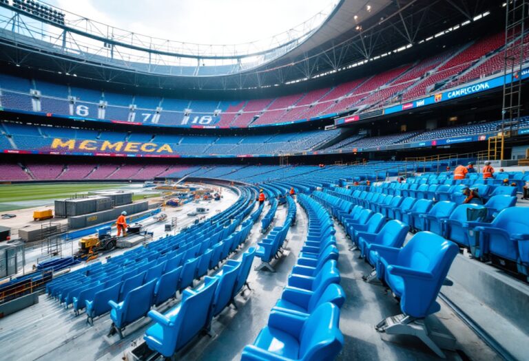 Vista delle nuove butacas nel Camp Nou ristrutturato