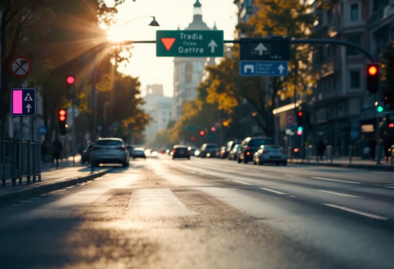 Immagine del nuovo sistema di allerta traffico a Madrid