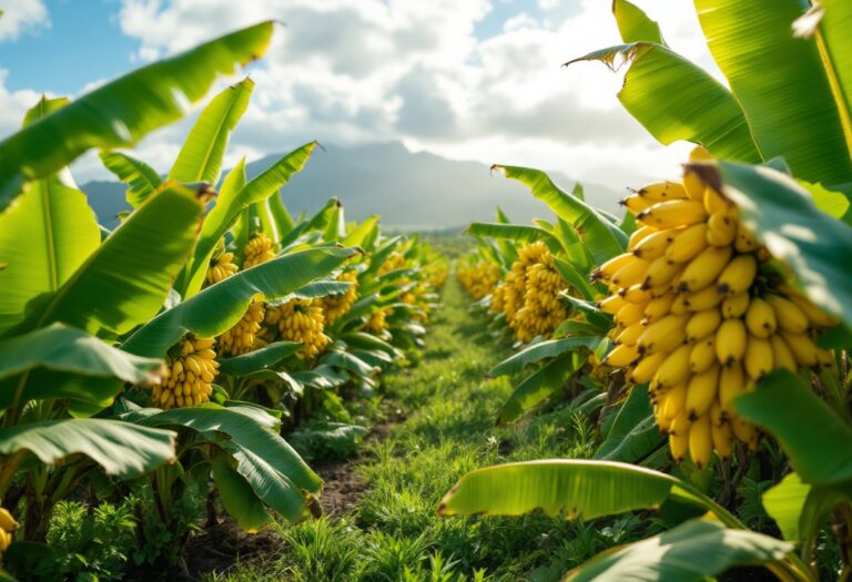 Plátanos en una plantación de Canarias