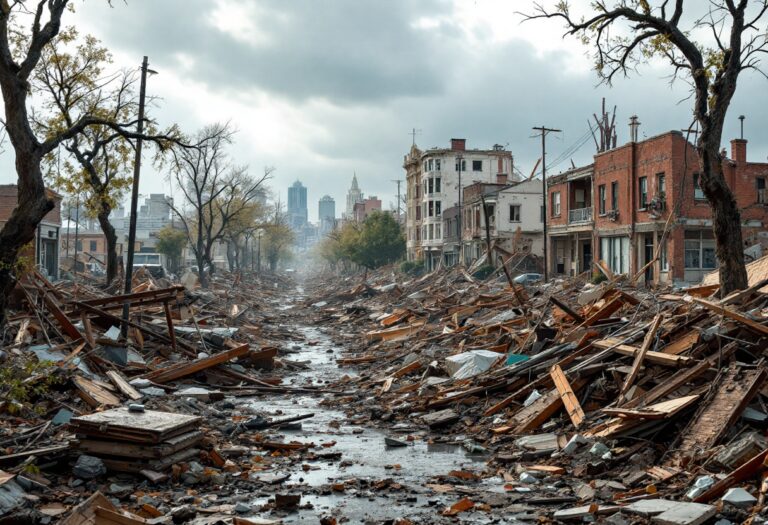 Immagine di un tornado che colpisce Florida causando danni