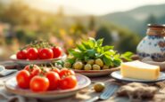 Plato colorido con alimentos saludables y frescos
