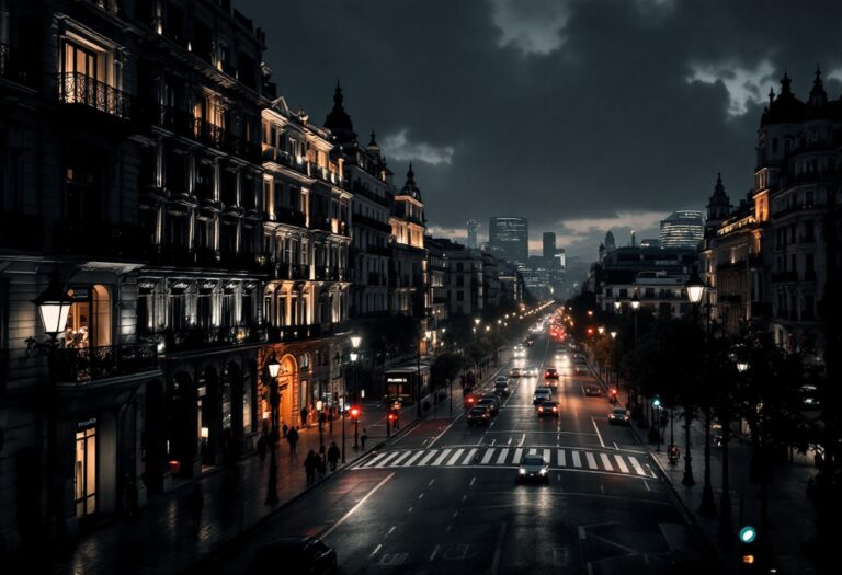 Immagine del blackout a Madrid con persone unite