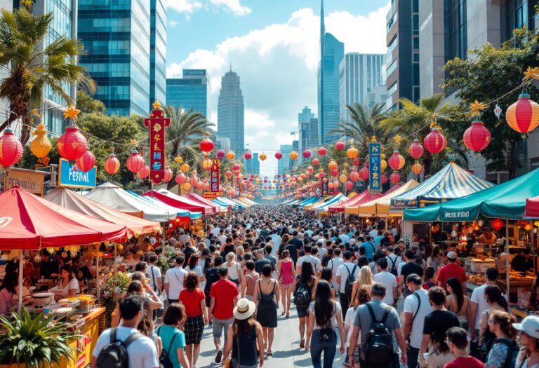 Immagine del festival filipino a Vancouver con scene di caos