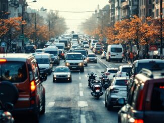 Traffico intenso a Madrid durante il ritorno di Pasqua