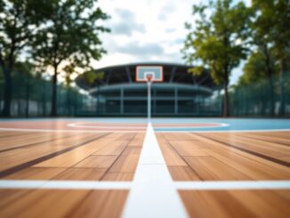 Logo di CaixaBank con pallone da basket sullo sfondo