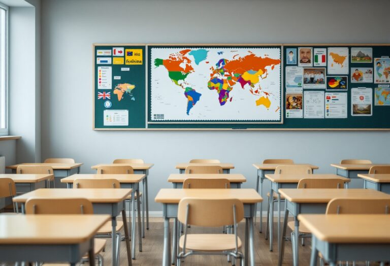 Estudiantes aprendiendo catalán en una escuela europea