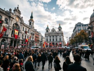 Manifestazione del Dos de Mayo a Madrid con tensioni politiche