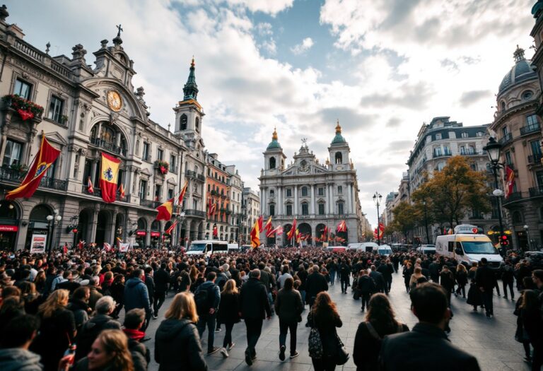 Manifestazione del Dos de Mayo a Madrid con tensioni politiche