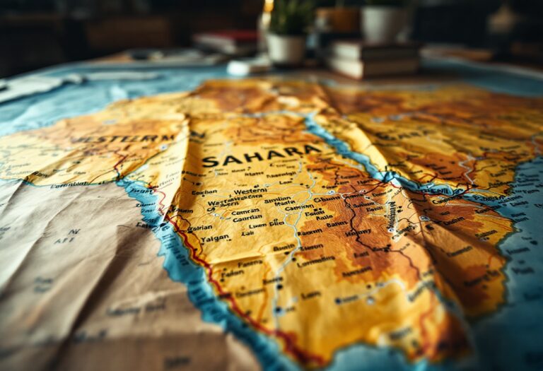 Mappa del Sáhara Occidental con errori di cartografia