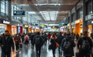 Ristorazione in aeroporto con diverse opzioni di cibo