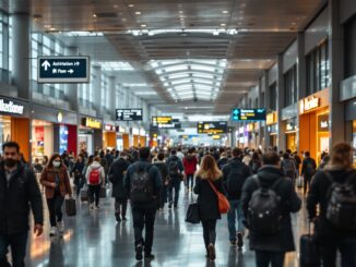 Ristorazione in aeroporto con diverse opzioni di cibo