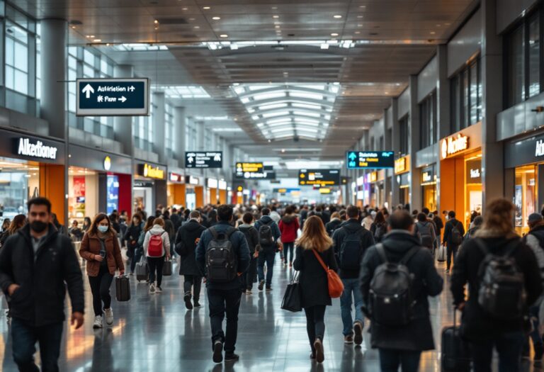 Ristorazione in aeroporto con diverse opzioni di cibo