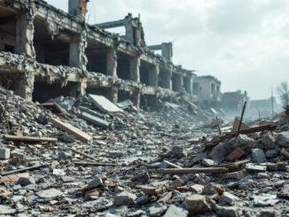 Immagine della crisi umanitaria a Gaza dopo un attacco