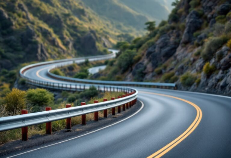 Vista panorámica de la carretera GC-200 en Gran Canaria