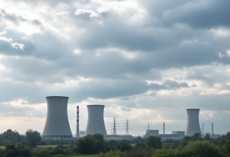 Centrale nucleare di Almaraz in un paesaggio spagnolo