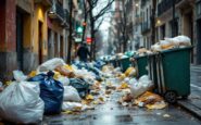 Lavoratori in sciopero per la raccolta dei rifiuti a Madrid