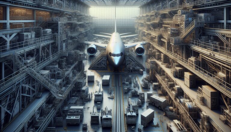Aereo in volo con simboli di commercio USA e Cina