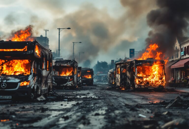 Incendio che distrugge autocaravanas a Granollers