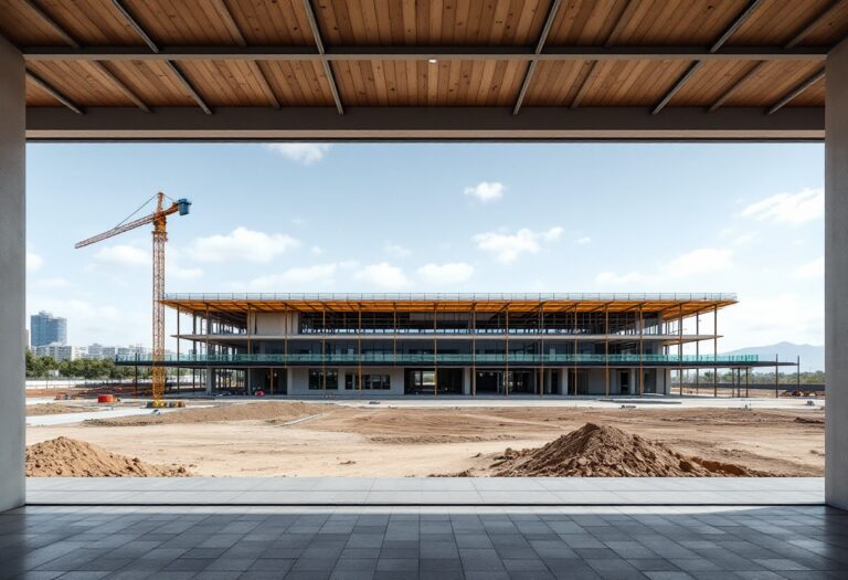 Vista del polideportivo municipal de la Marina en Barcelona