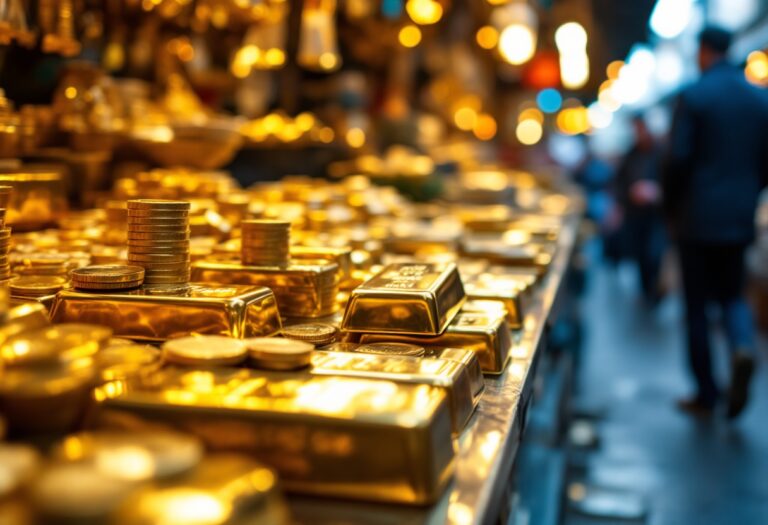 Gráfico del precio del oro superando los 3.500 dólares