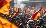 Manifestantes en España durante una protesta ciudadana