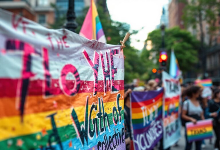 Manifestantes en Londres apoyando derechos transexuales