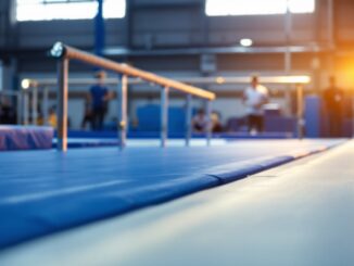 Simone Biles durante una competizione di ginnastica artistica