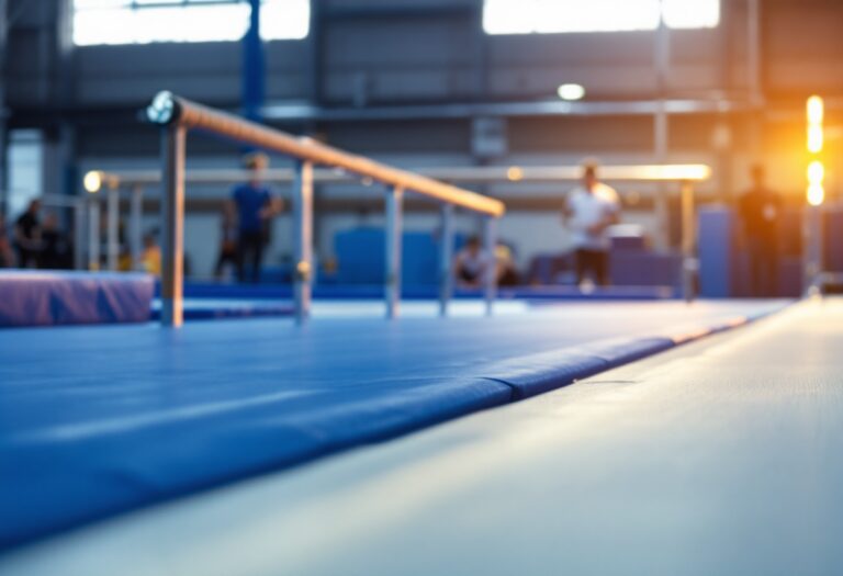 Simone Biles durante una competizione di ginnastica artistica