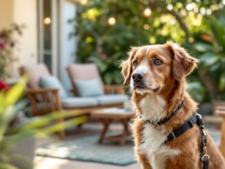 Coppia con cane in una spiaggia pet friendly in Spagna