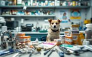 Veterinario cuidando a una mascota en consulta