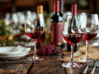 Un bicchiere di vino rosso con vista su San Pietro