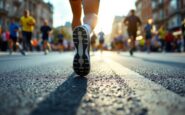 Youtuber che corre la maratona di Boston indossando jeans