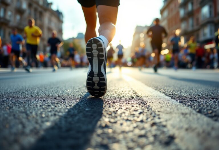 Youtuber che corre la maratona di Boston indossando jeans